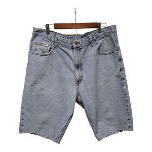 90s Baggy Knee Length Denim Cut Off Shorts